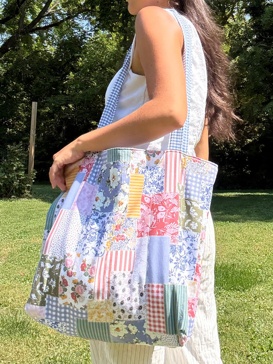 Patchwork Garden - Large Tote Bag